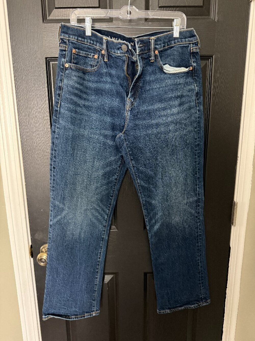 American Eagle Mens' Flex Jeans Dark Blue Wash 34x30